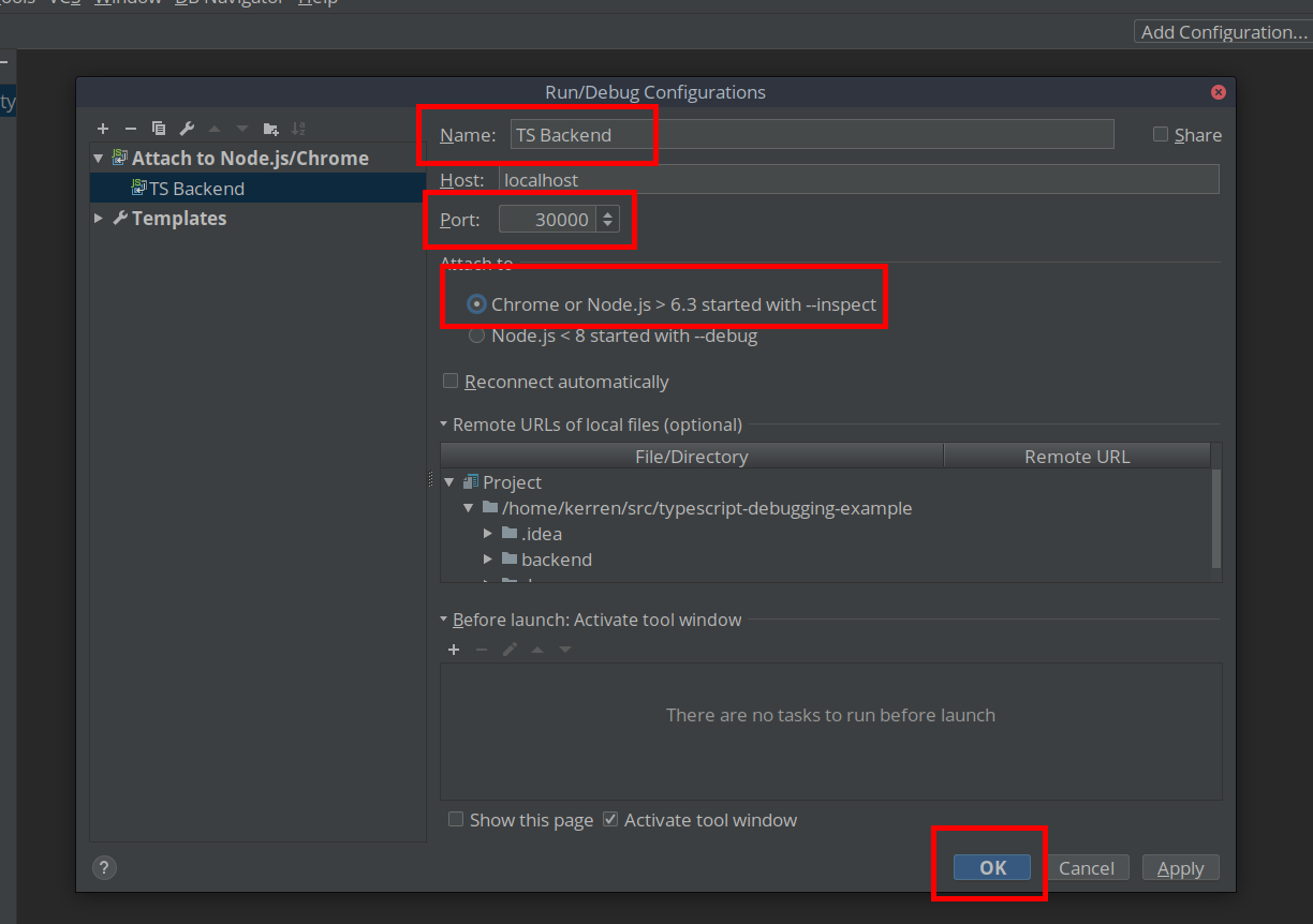 phpstorm configure node.js on docker for mac